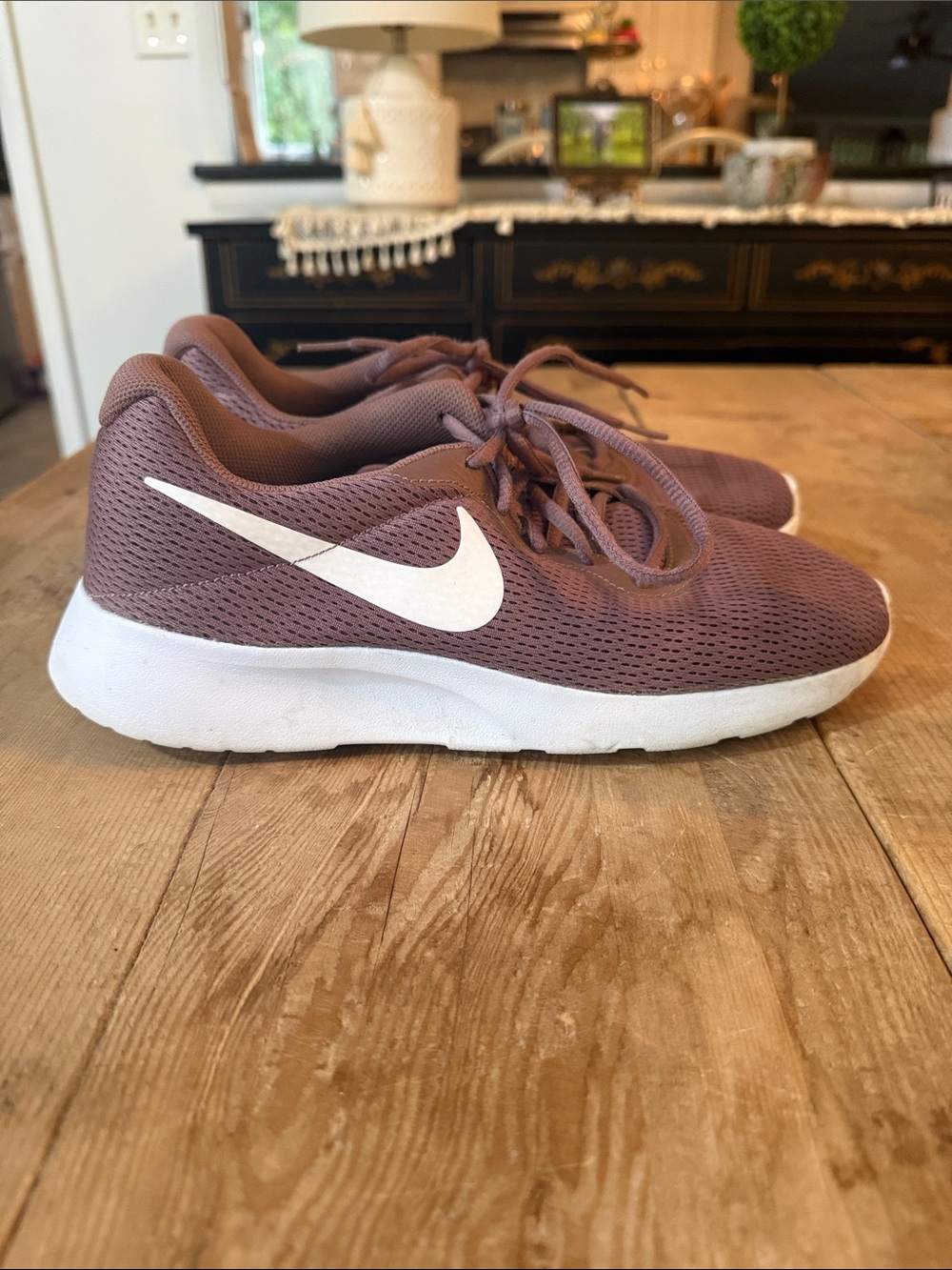 Nike Women’s Dusty Mauve Mesh Running Shoes with White Swoosh